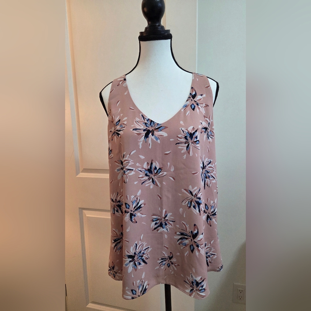 Rw & Co Floral Sleeveless Top - Pink